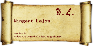 Wingert Lajos névjegykártya